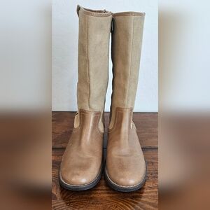 Nurture by Lamaze Mid-Calf Brown/Tan Leather Heel Zip-up Riding Boots Women's 9